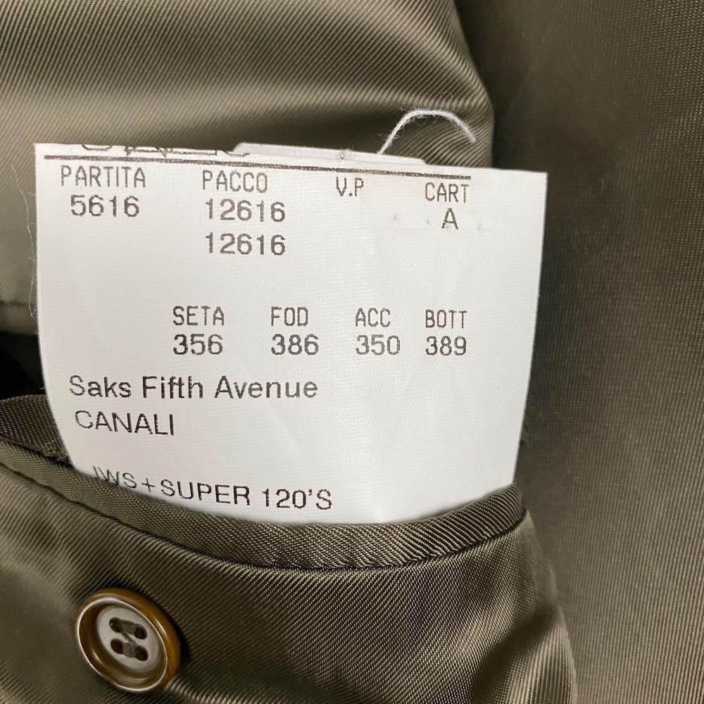 Canali Blazer Mens US 46 Wool brownish Gray Saks Fifth Super 120s Italy Jacket - Picture 7 of 16